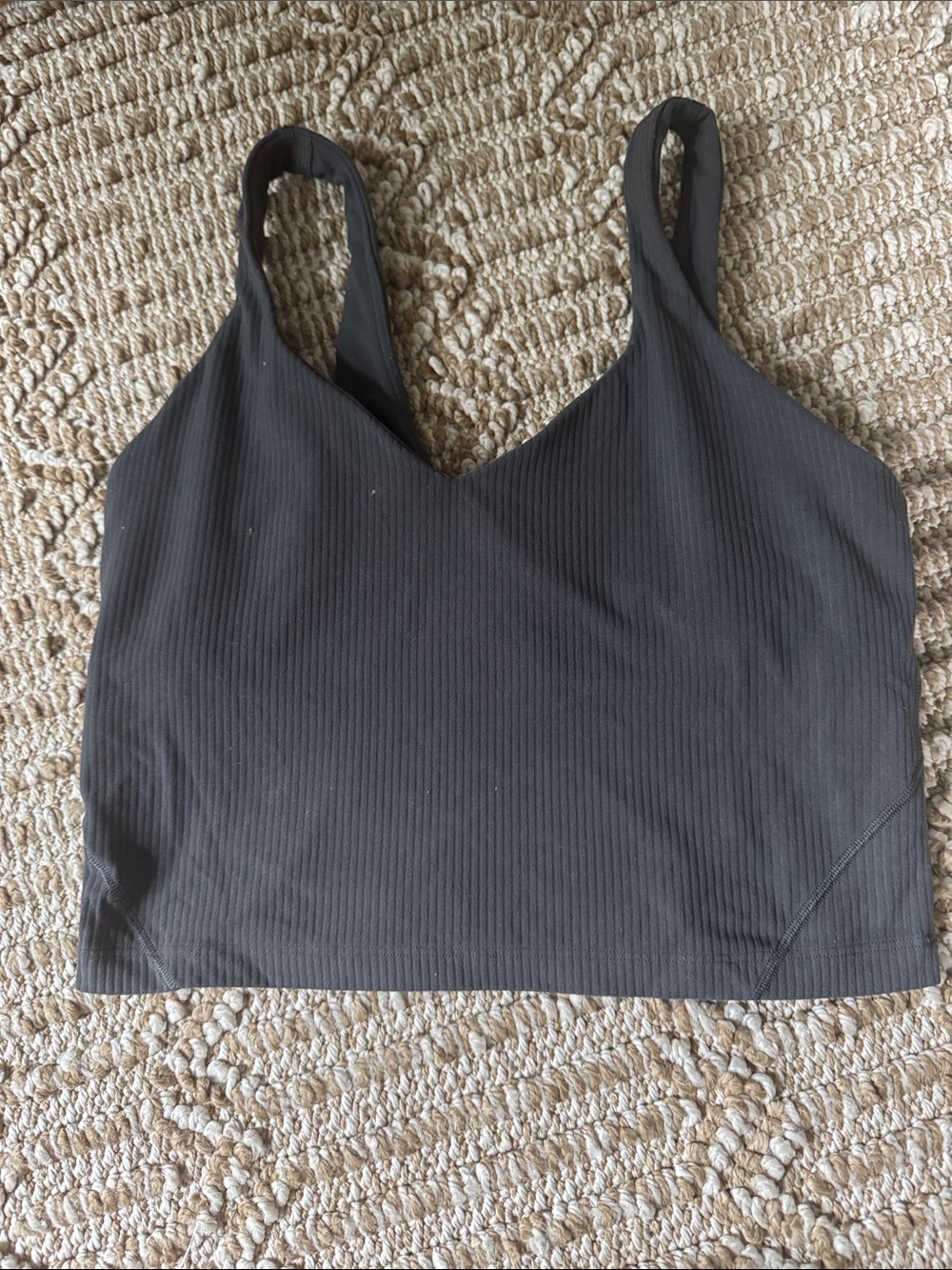 lululemon athletica Black Ribbed V-Neck Bralette